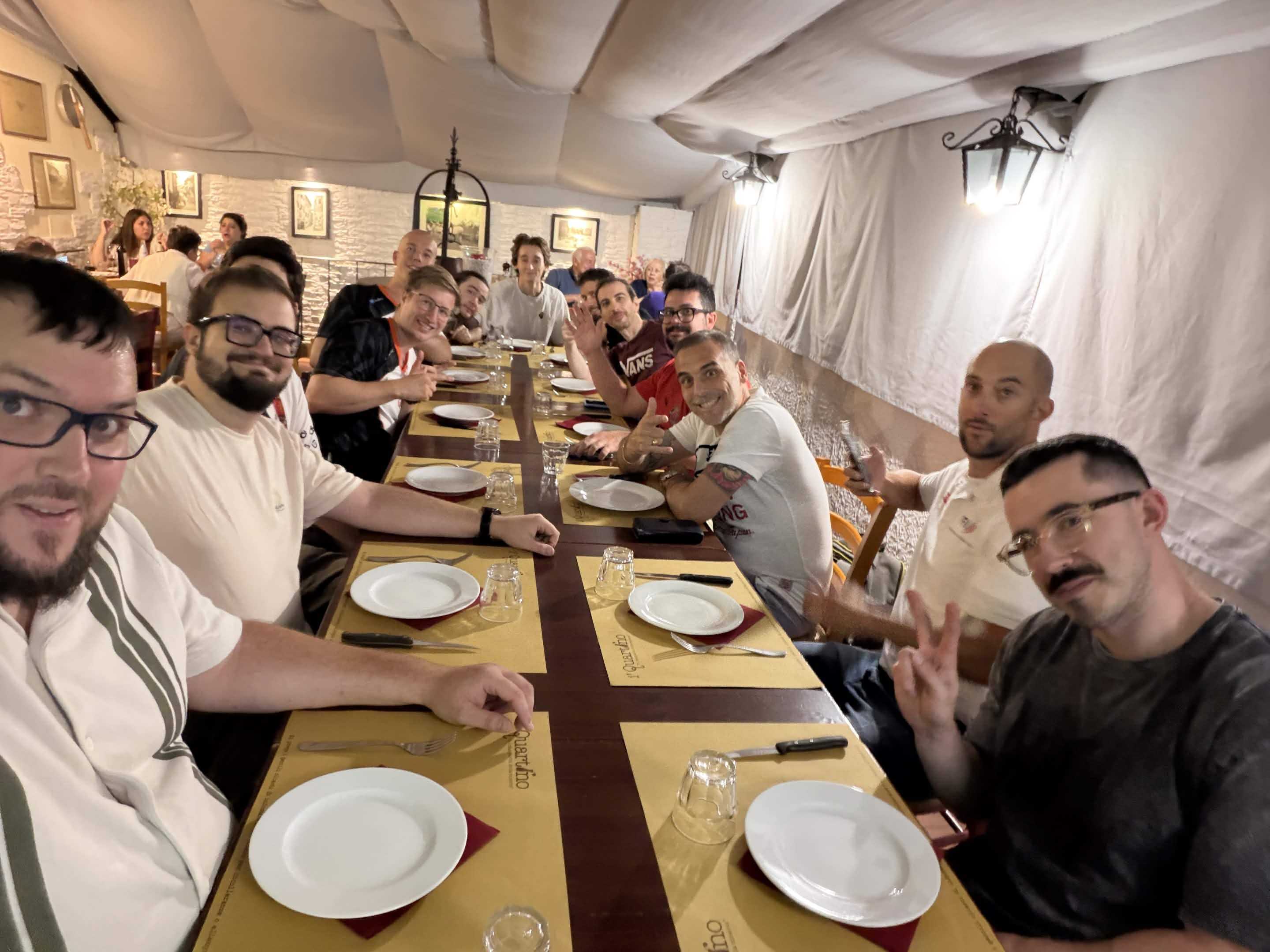 Team dinner with Italian friends enjoying bistecca alla fiorentina